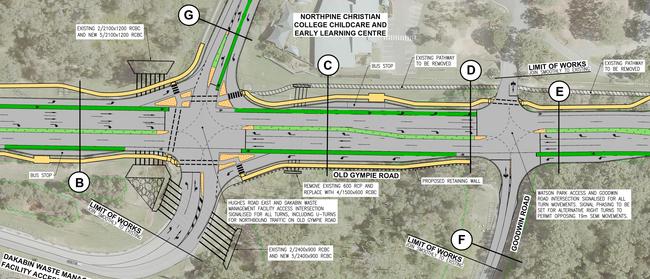 Concept plans to upgrade Old Gympie Rd between Alma and Goodwin roads in Dakabin.