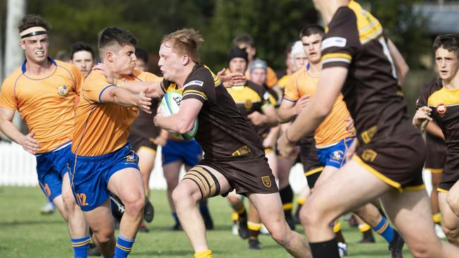 AIC First XV schoolboy rugby. Marist College Ashgrove vs Padua College. Padua #13 Darcy Ryan. 5 September, 2020. Picture: Renae Droop