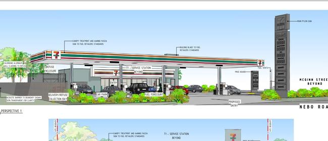 Design plans submitted to Mackay Regional Council for the building of a new 7 Eleven service station along Nebo Rd on the Bruce Highway. Picture: Verve Building Design Co