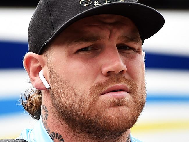 Round 3 match of the NRL Telstra Premiership between the North Queensland Cowboys v Cronulla Sharks from 1300 Smiles Stadium, Towsnville.   Sharks Josh Dugan arrives at 1300 Smiles Stadium. Picture: Zak Simmonds