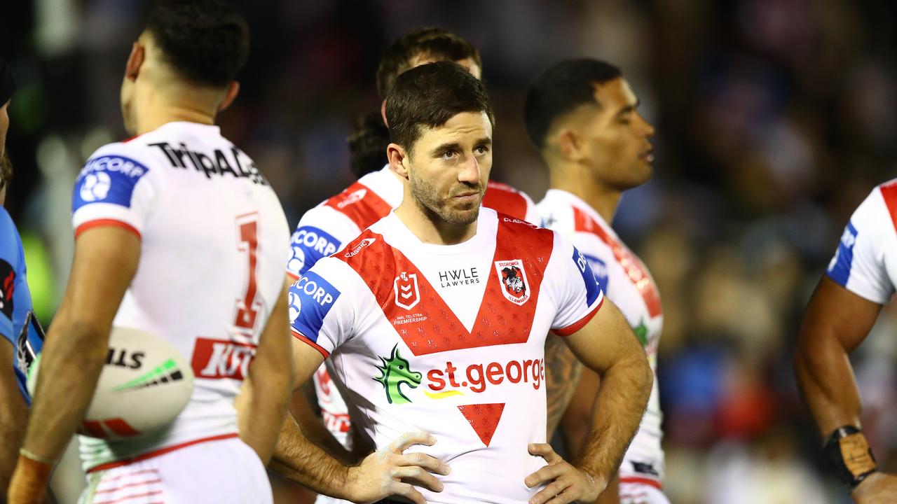 Ben Hunt will stay at the Dragons next year, but it’s unclear whether he will see out the final year of his deal. Picture: NRL Photos