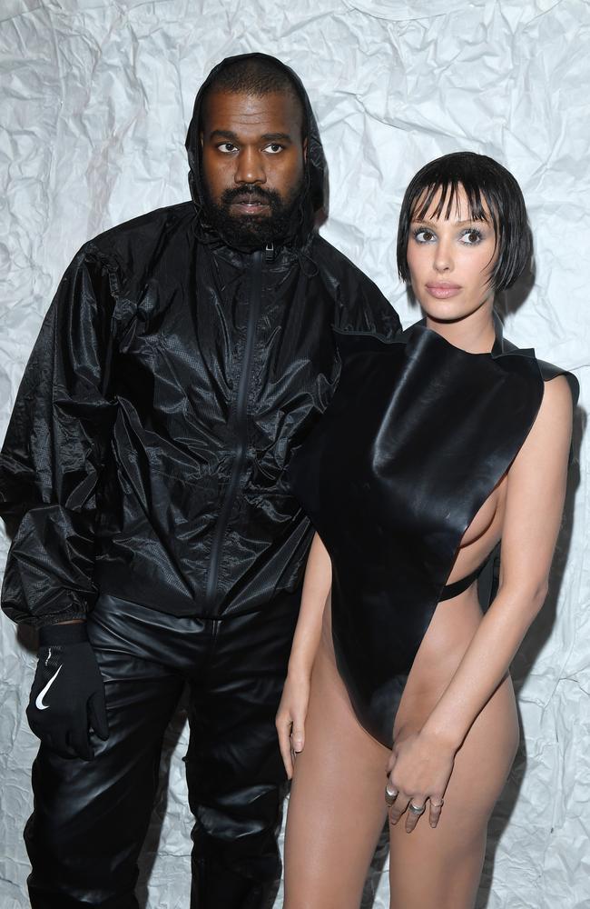 Kanye West and Bianca Censori at Milan Fashion Week. Picture: Alessandro Levati/Getty Images