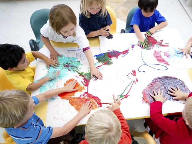 Children painting together Picture: Supplied