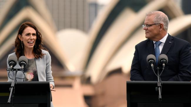 New Zealand Prime Minister Jacinda Ardern attacks the deportation policy of Australian Prime Minister Scott Morrison during a press conference at Admiralty House in Sydney last Friday.