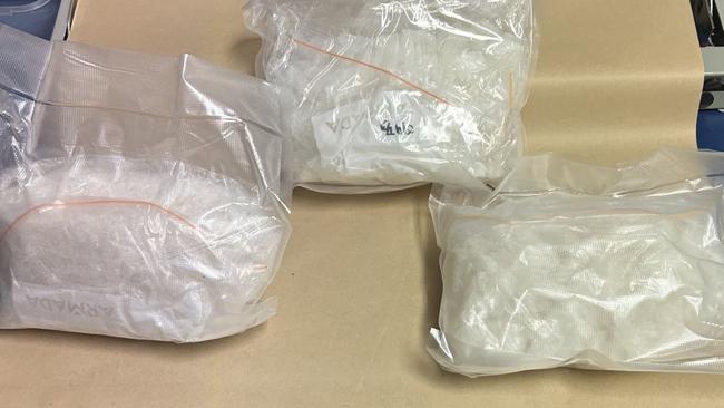 Three kilograms of methamphetamine allegedly seized by NT Police on December 10, 2024. Picture: NT Police