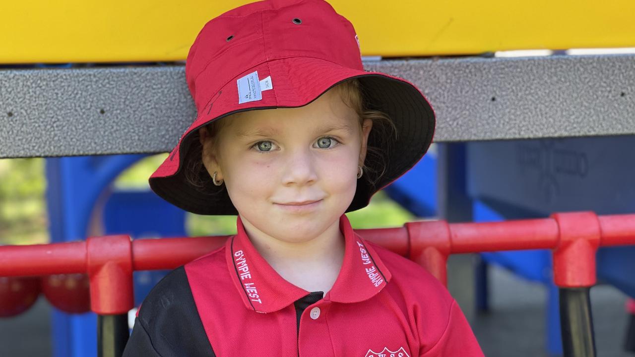 Snow Van Der Meer – Gympie West State School prep students on first day, Monday January 22, 2024.