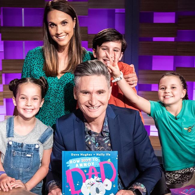 Dave Hughes with his wife Holly and their kids L-R: Tess, Rafferty and Sadie. Picture: Ten