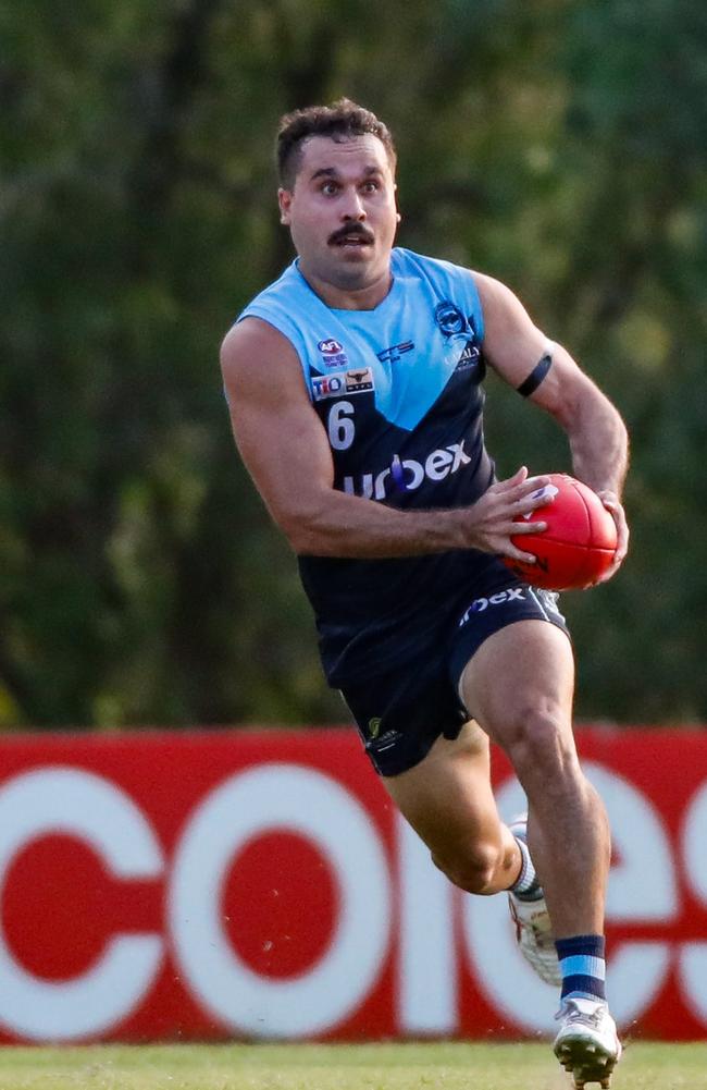 Darwin Buffaloes Jarrod Stokes is Mr Entertainment for the Darwin Buffaloes. Picture: Celina Whan / AFLNT Media