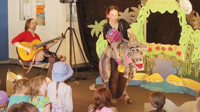 An enthralled audience in the Kids' Space at the Cygnet Folk Festival. Picture: MATHEW FARRELL