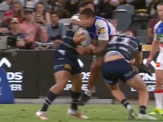 The Taumalolo hit on Tyson Frizell.