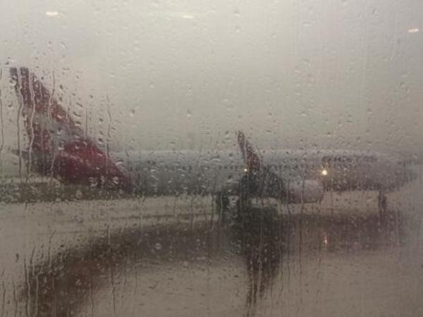 Bad weather at Melbourne Airport