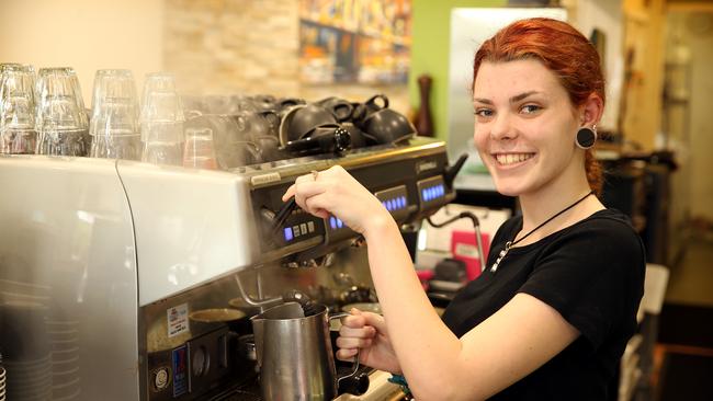 Chelsea Trappett, 18, works at Cedro's Cafe in Port Macquarie. Picture: Nathan Edwards