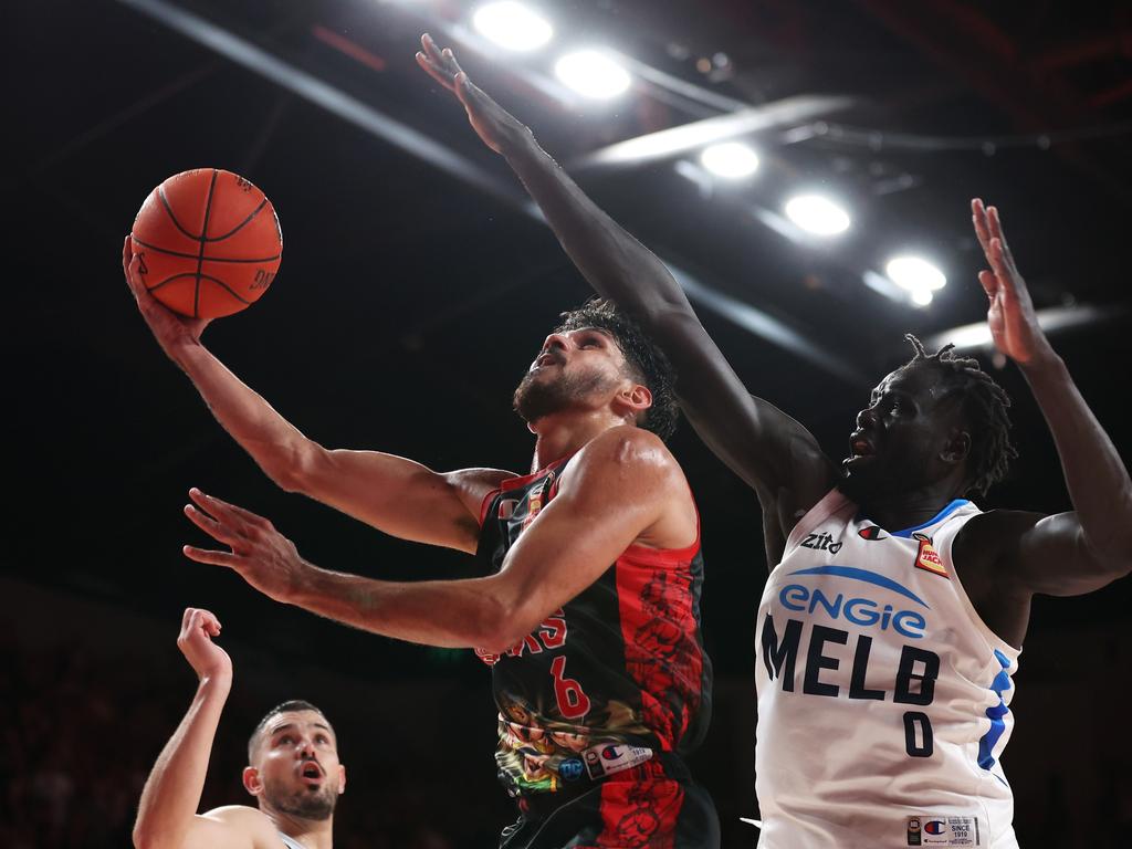 William Hickey of the Hawks lays up a shot during the NBL Semi Final Playoff Series match between Illawarra Hawks and Melbourne United at WIN Entertainment Centre, on March 10, 2024, in Wollongong, Australia. (Photo by Mark Kolbe/Getty Images.