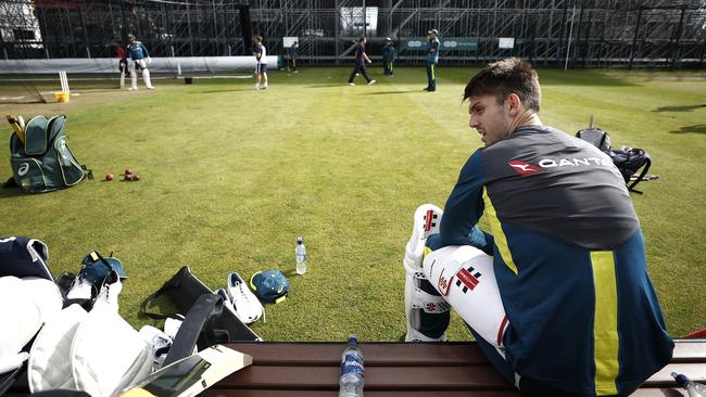 Ready to roll … Mitch Marsh at training. Picture: Getty Images