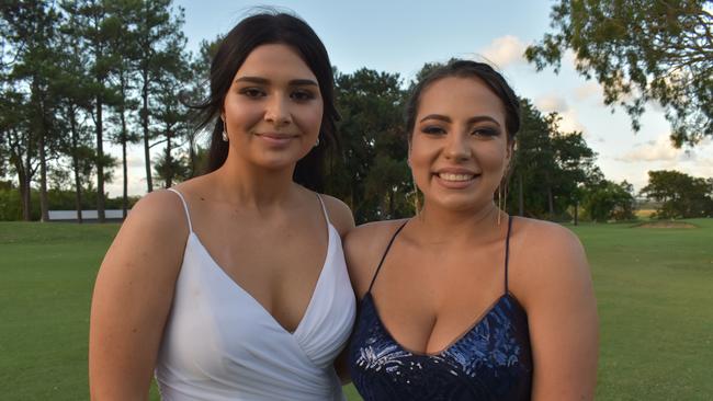 Magenta Brennan and Keira Cummings at the Pioneer State High School formal at the Mackay Golf Course on Friday November 20. Picture: Zizi Averill