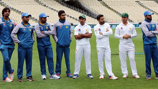 Pakistan players. / AFP PHOTO / MICHAEL BRADLEY