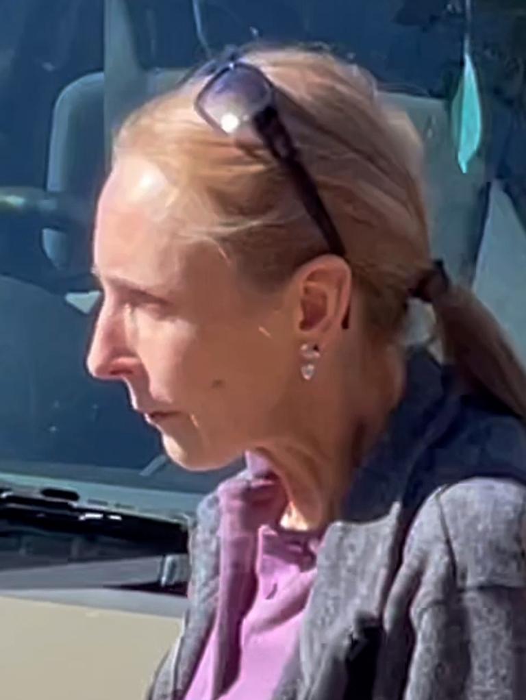 Alexandra Dubrovskaya (left) leaves Toowoomba Magistrates Court after being sentenced on August 17, 2022.