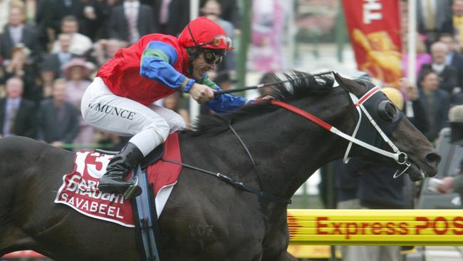 Chris Munce winning the Cox Plate with three-year-old Savabeel 20 years ago.