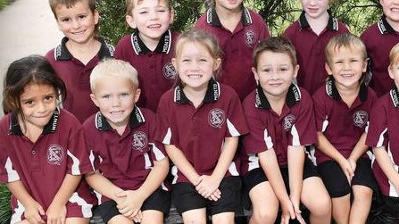 My First Year: Monto State School Preps. Back from left: Archie, Loki, Imahlia, Charlette, Ella, Leah. Front from left: Kylia, Owen, Sarvanah, Rhyder, Hunter, Leighton, Anastasia, Hunter. Picture: Patrick Woods.