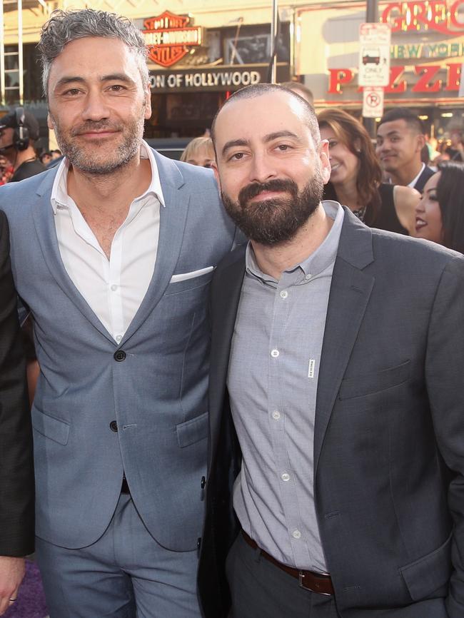 Waititi with Marvel producer Brad Winderbaum at the Hollywood premiere of Guardians of the Galaxy Vol. 2 in April. Picture: Jesse Grant/Getty Images