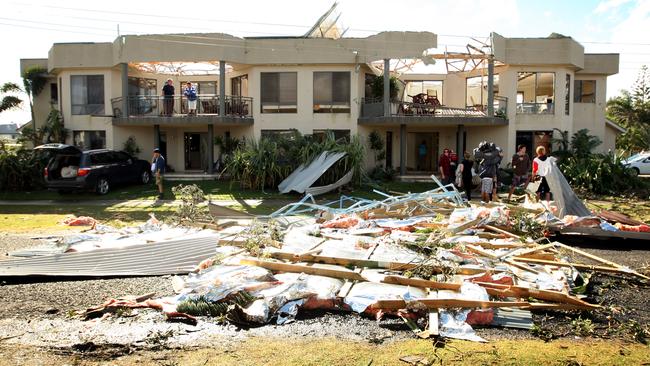 One of the most heavily damaged houses.