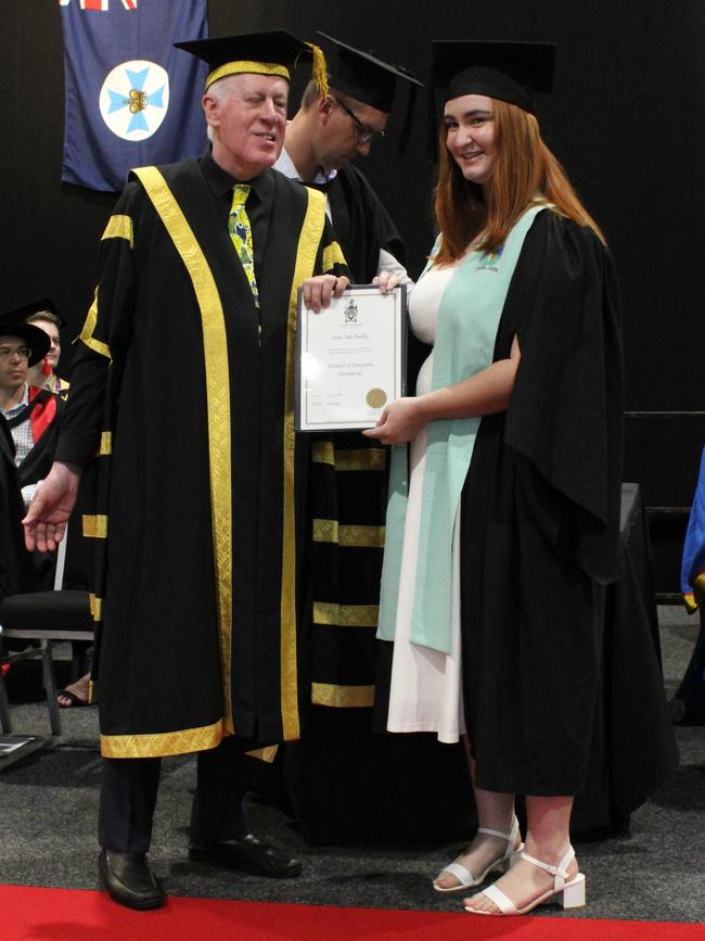 Zara Radley graduated with a Bachelor of Education (Secondary) at the CQUniversity graduation ceremony in Bundaberg on December 14, 2023.