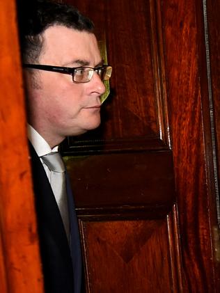 Premier Daniel Andrews ahead of a caucus meeting.