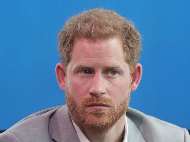 AMSTERDAM, NETHERLANDS - SEPTEMBER 03: Prince Harry, Duke of Sussex announces a partnership between Booking.com, SkyScanner, CTrip, TripAdvisor and Visa called 'Travalyst' at A'dam Tower on September 03, 2019 in Amsterdam, Netherlands. The initiative is to help transform the travel industry to better protect tourist destinations. (Photo by Chris Jackson/Getty Images)