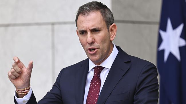 Treasurer Jim Chalmers has fired up at his opponent’s comments about the newly announced superannuation changes. Picture: NCA NewsWire / Martin Ollman