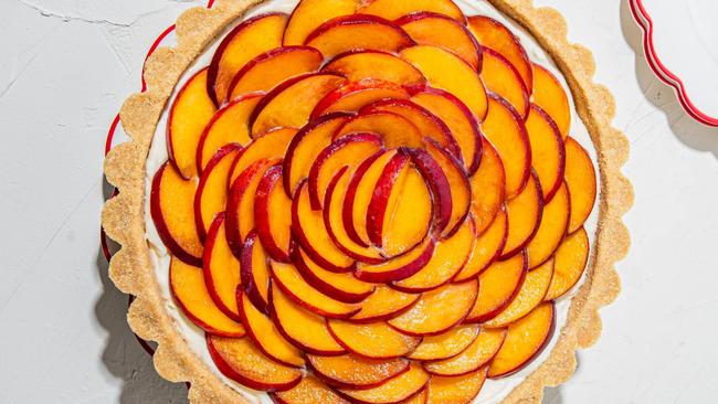 Elizabeth Hewson's peach and cream tart. Picture: Nikki To