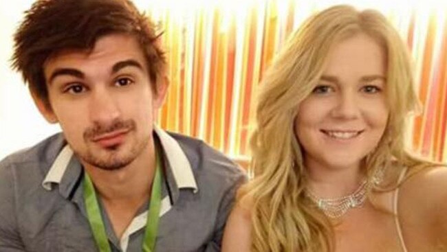 A Facebook photo of Cassie Sainsbury, 22, and her fiancee Scotty Broadbridge.