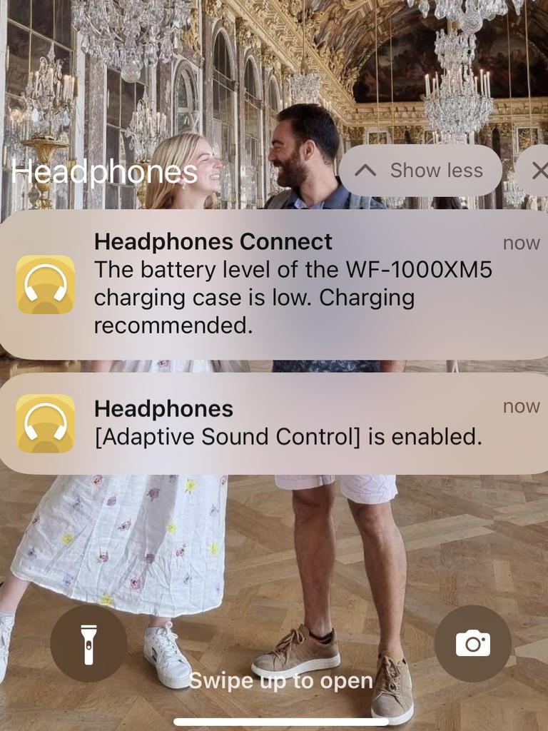 The app notifies you when your headphones are connected and also when your case is low. Picture: Supplied