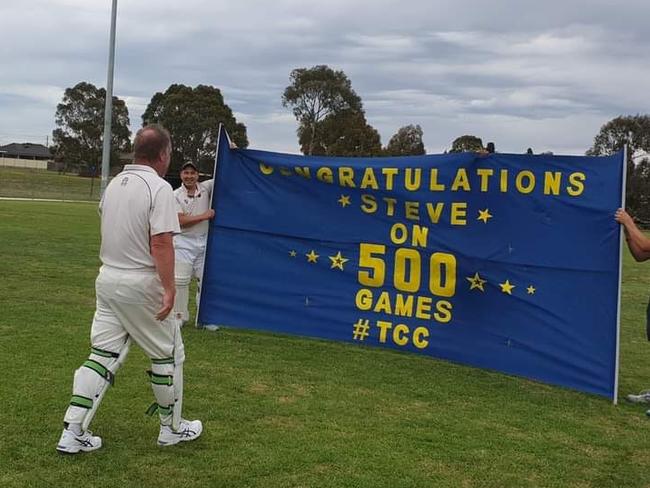 Thomastown Cricket Club president Steve Rattray-Wood before his 500th game in the DVCA. Picture: Supplied