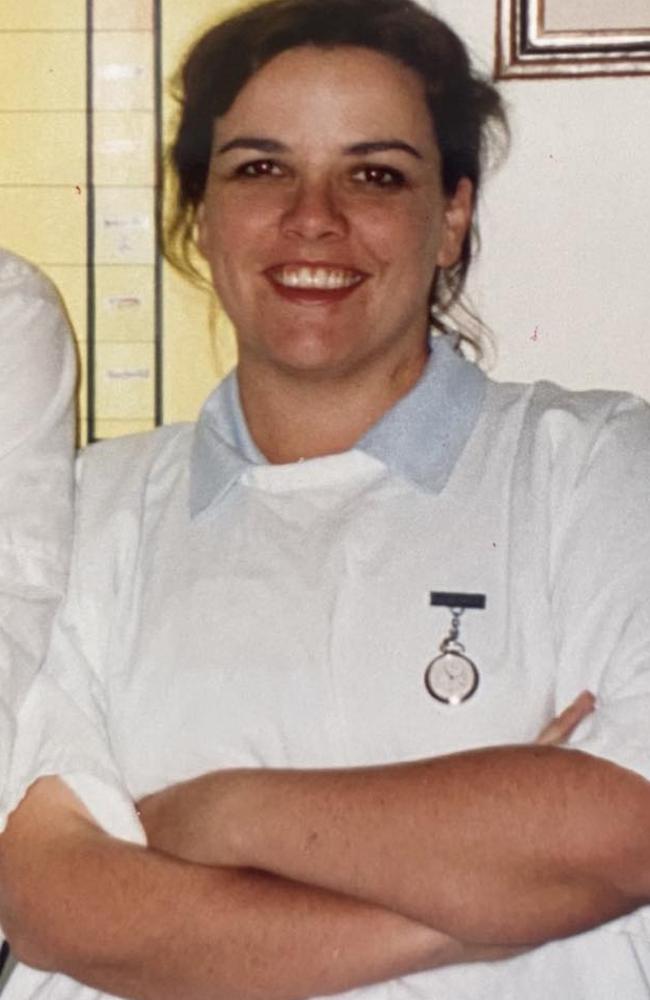 A younger Jennifer Dredge working a night shift at the Alice Springs Hospital surgical ward. Picture: Supplied