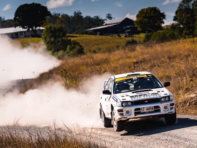 Bodie Reading and Mark Young competing at Rally Queensland. Picture: Wishart Media