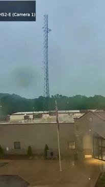 Lightning Hits Radio Tower During Stormy Arkansas Weather