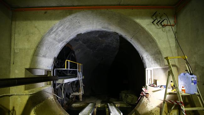 Pictured is the inside of Sydney WaterÕs Northside Storage Tunnel which runs from North Head in Manly to Lane Cove. Picture: Tim Hunter