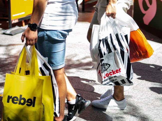 Boxing Day shoppers in the Rundle Mall, Adelaide, Saturday, December 26, 2020. (The Advertiser/ Morgan Sette)