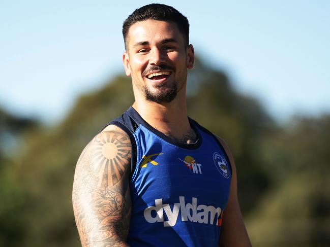 SYDNEY, AUSTRALIA - MAY 10: Nathan Peats arrives to speak to the media during a Parramatta Eels NRL Media Opportunity at the Eels Training Centre on May 10, 2016 in Sydney, Australia. (Photo by Matt King/Getty Images)
