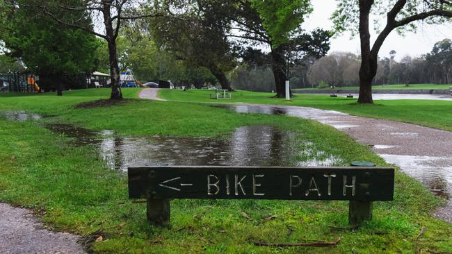 Bells Parade, Latrobe. Flood waters on the North-West coast. Picture: Simon Sturzaker - Thursday October 13th 2022.