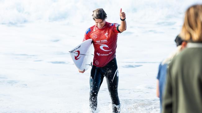 Man of the moment. Rookie Morgan Cibilic will surf his first ever quarter-final of a world tour event.