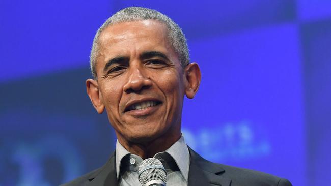 Former US President Barack Obama speaks during the ‘Bits &amp; Pretzels’ start-ups festival in Munich, southern Germany last September. Picture: AFP