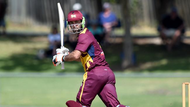 Premier Cricket: Fitzroy Doncaster v Geelong, batsman Glenn Maxwell. Picture: Steve Tanner