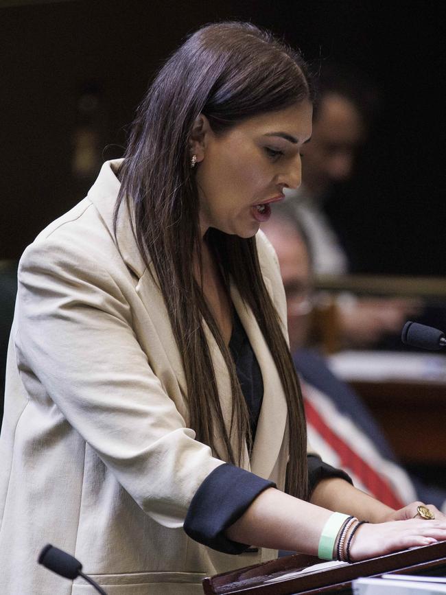 Eleni Petinos pictured during question time at NSW Parliament. Picture: NewsWire