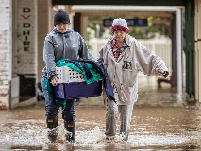 The floods were a brutal hit to the town. Picture: Jason Edwards