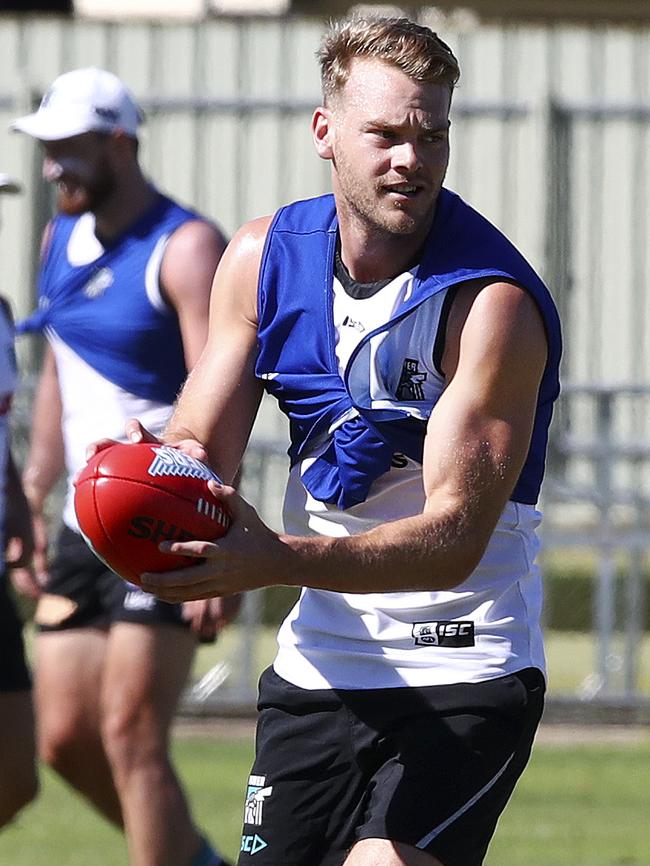 Jack Watts at Port Adelaide training. Picture: Sarah Reed