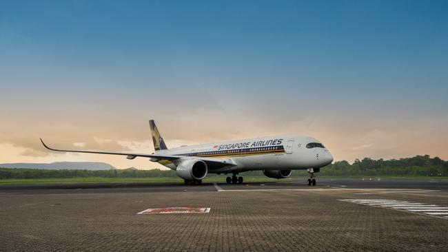 Singapore Airlines’ A350 service to Cairns. TTNQ director Alan Wallish wants the region to secure additional international routes into the city. Photo: Supplied