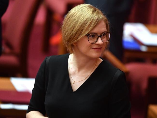 Liberal senator Amanda Stoker wants to meet with Grace Tame. Picture: AAP