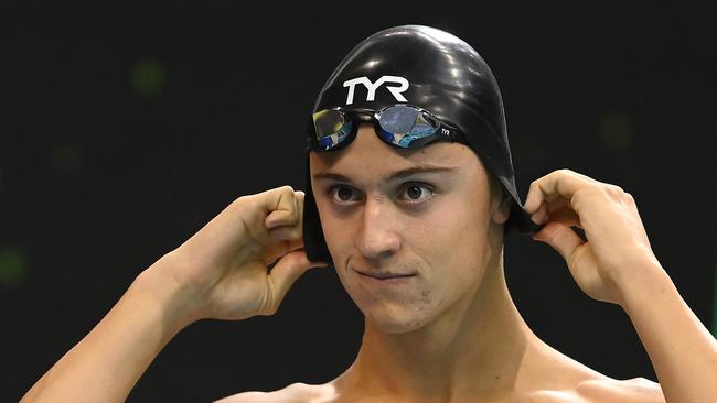 Flynn Southam prepares to race in the Mens 100 metre Freestyle. (Photo by Quinn Rooney/Getty Images)