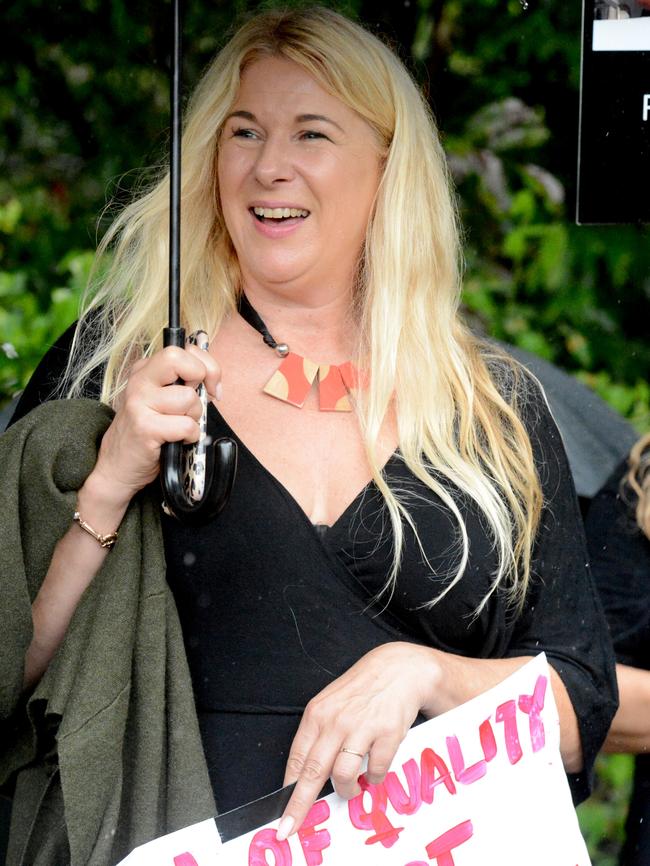 Mandy Nolan takes part in a March 4 Justice event in Mullumbimby earlier this year. Picture: Liana Boss